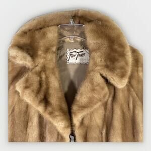 Vintage Fur Town Blonde Mink Fur Coat M/L Genuine Mink Mid-Length Repair Needed
